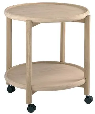 Thomsen Furniture Hudson rullebord - Eg/Eg - Lakeret eg - Ø55 cm